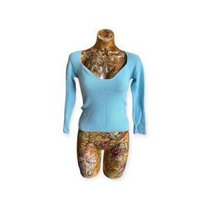 SYLPHIDE wool blue top medium long sleeve
